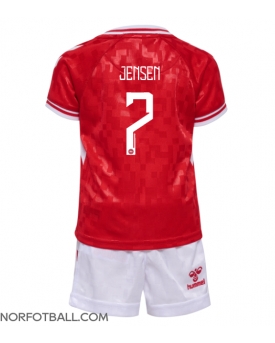 Billige Fotballdrakt Danmark Mathias Jensen #7 Replika Hjemmedraktsett Barn EM 2024 Kortermet (med bukser)